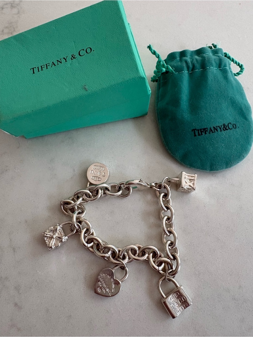Vintage Tiffany & Co. Sterling Silver Charm Bracelet